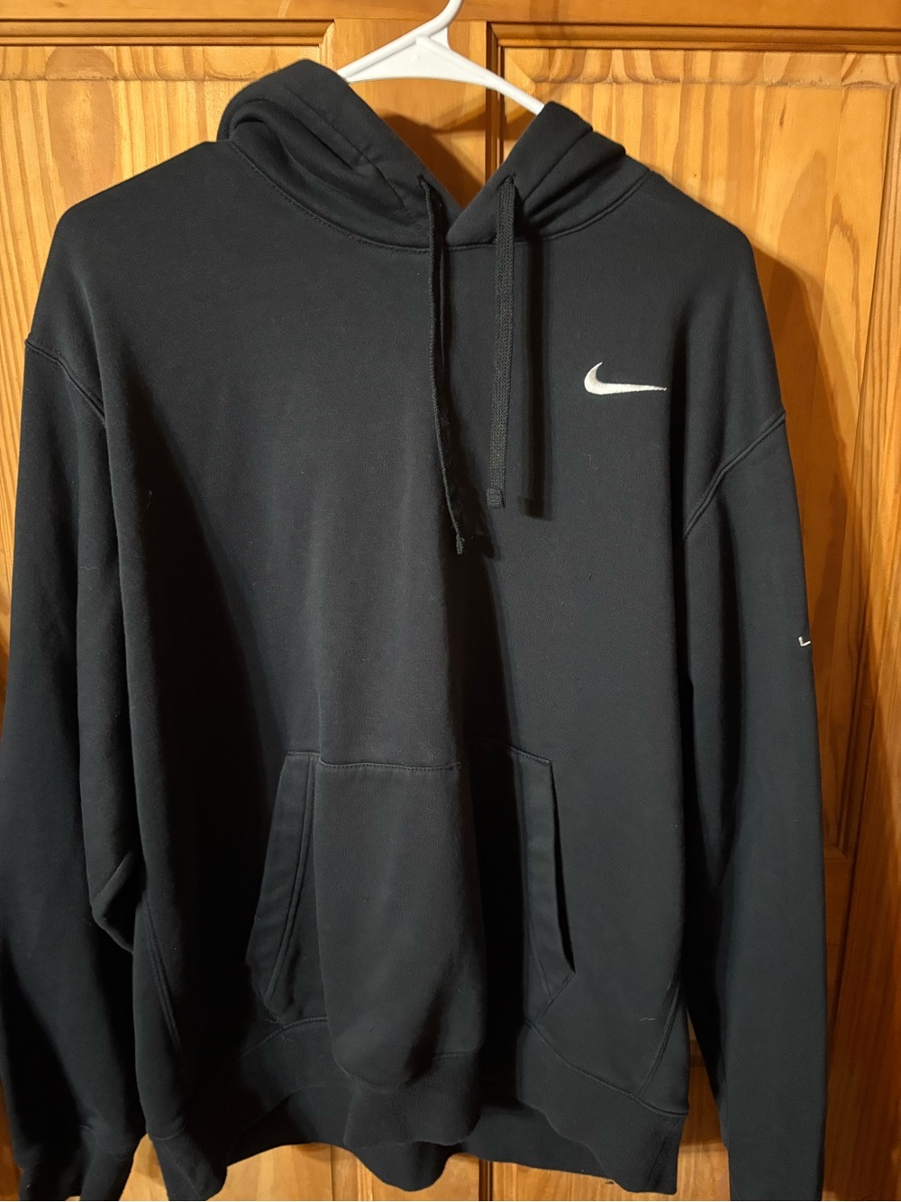 Nike Black Hoodie with White Swoosh Logo